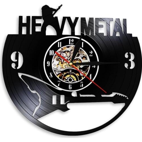 Heavy Metal Metallic Band Logo Wall Clock Rock Music Wall Clock Rock N Roll Home Decor LED Night Light Gift For Music Lover