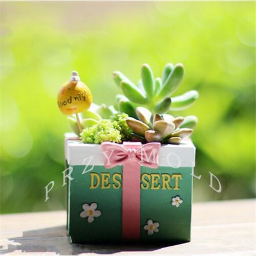 Cute desert design flower pot silicone mold DIY gift flower planter silica gel molds muti-meat pot mould 3d vase mold