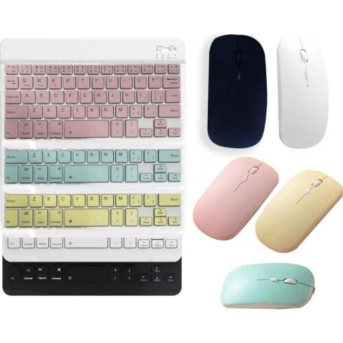 Mini Wireless 800/1200/1600DPI Solid Color Mouse Keyboard Computer Accessory Keyboard Mouse Set For Laptop PC TV