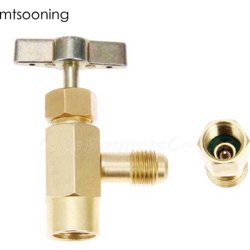 Mtsooning R134A Can Tap Refrigerant Dispenser with Tank Adapter for 1/4" and 1/2" AC Charging Hose
