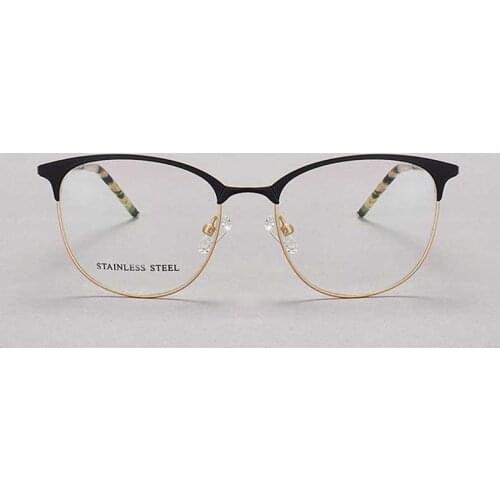YOUTOP Males Fashion Big Square Eyeglasses Striped Stainless Steel eyewear Frame Mens Myopia Anti-Bule Ray Frame S6833