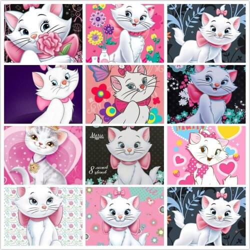 Disney 5D DIY Diamond Painting Cartoon Full Square Rhinestone Mosaic Embroidery Cross-stitch Kits Aristocats Marie Cat Home Deco
