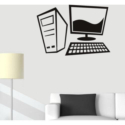 Computer Office work Wall Sticker Computer Service Repair Sign Decal Repair shop Decor Posters Windows glass decals mural EB195