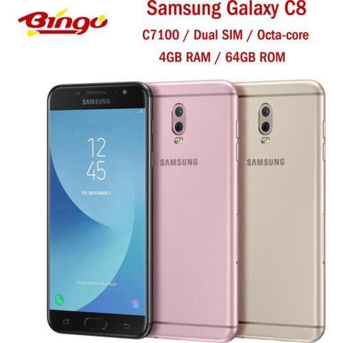 Samsung Galaxy C8 C7100 64GB ROM Original Unlocked GSM LTE Android Mobile Phone Octa Core 5.5" Dual Sim 16MP&13MP&5MP 4GB RAM