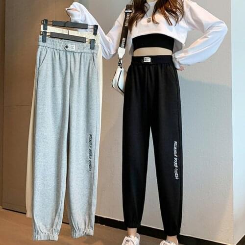 2021 autumn Fashion Casual harem pants Joggers Women Hip Hop High Waist Baggy Sweatpants Running Sport Pants Trousers Streetwear
