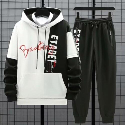 Autumn Winter Korean Fashion Mens Sets Sports and Leisure Boy Sets Hoodies Sweatshirt Mens Pants Novelties 2021 Mens Clothes