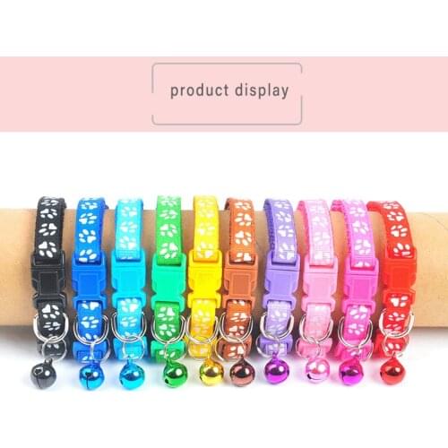 Various Colors Pet Supplies Cat Collar With Bell Adjustable Buckle Collar Pet Supplies Cat Accessories Nylon Fabric Collar Dog