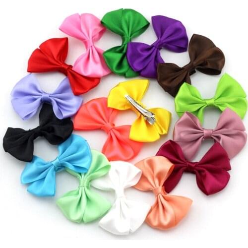 Pick 10 Bright Colors Ribbon Bow Hair clips For Baby girls Hair accessoires Baby Bows With Barretes Newborn Infant Bow Hairpis