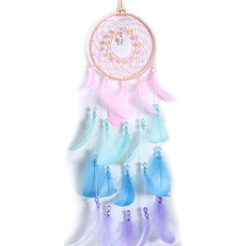 Woven Net Feather Dream Catcher Hanging Home Decor Dreamcatcher Girl Gift Woven Net Fairy Feather Hanging Decor