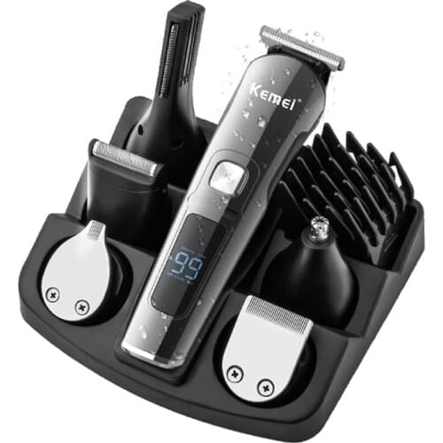 Kemei rechargeable hair trimmer professional clipper men electric shaver razor hair cutting machine barber nose trimmer