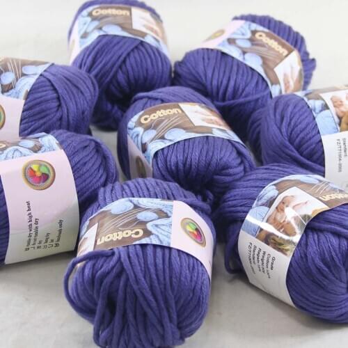 Sale 8Ball x 50g Super Soft Pure Cotton Chunky Shawl Hand Knitting Yarn Scarves Shawls 42224 Royal Blue