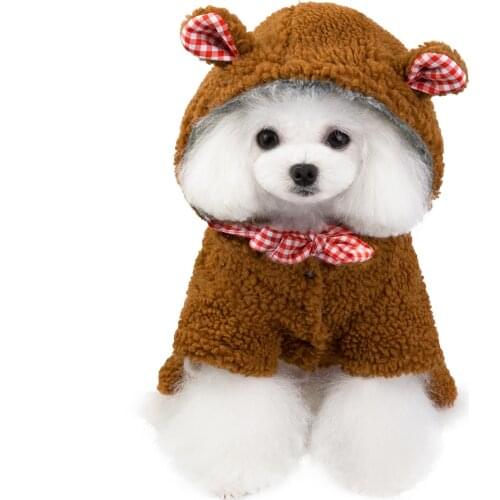 Pet Parkas Dog Costume Christmas Jumpsuit for Dogs Teddy Bear Coat Dog Clothes Winter Cosplay Winter Clothes