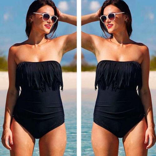 Sexy Women Plus Size Solid One Piece Bikini Summer Swimsuit Beach Bikini Set Swearwear