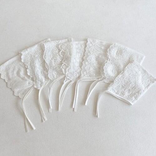 0-36M Baby Girls Lace Hats Korean Style Newborn Photography Props Flower Bonnet Hat Kid Princess White Cotton Caps