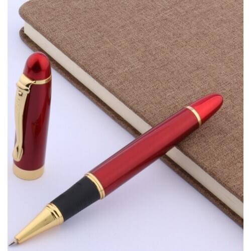 New Office Red Painting Golden Trim Gift 0.5MM Black Ink Refill Rollerball Pen