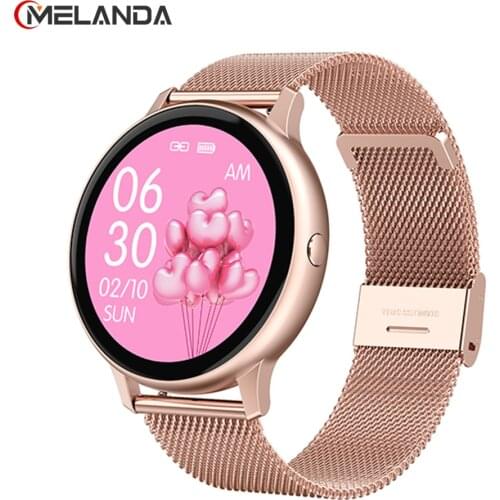 MELANDA 2021 New Smart Watch Women Men 1.3" Full Touch Round Screen Heart Rate Monitor Fitness Tracker Smartwatch For Ladies