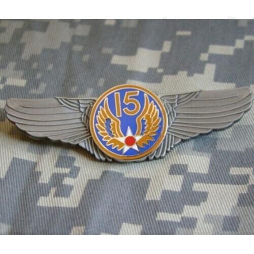 Fifteenth Air Force 15th AF USAF Military Pilot Wing Badge Insignia Metal Pin WW2 Military 5605101