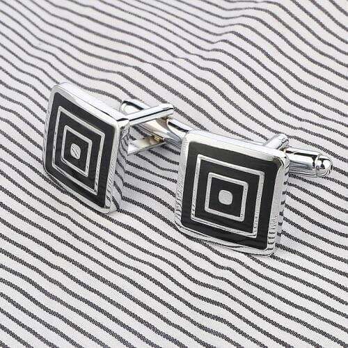 Brand new Fashion design mens French shirt Cufflinks Silver Color Square modeling Cufflinks For Men Jewelry