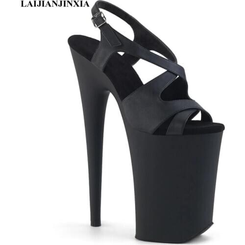 LAIJIANJINXIA New 23 cm ultra high heels Sandals summer womens Shoes cross vamp stiletto sexy pole dancing nightclub sandals