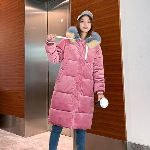 Woman Winter Coats And Jackets Hooded Fur Collar Parkas Corduroy Coat Long Parka Women Large Size Women Jacket Parka Femenina