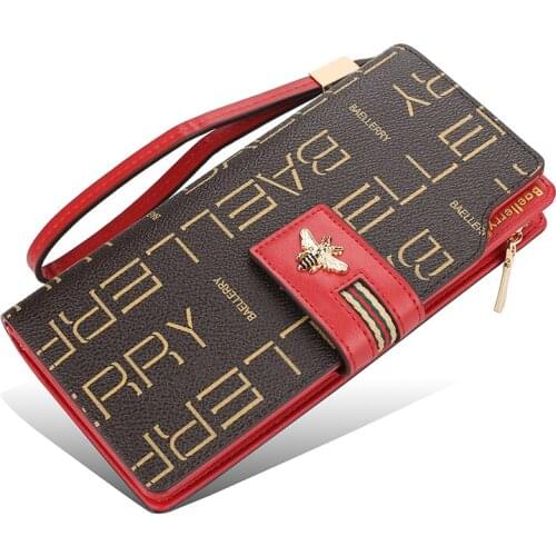 Womens long wallet European and American letter printing multi-card position zipper mobile phone bag clutch wallet 2021 new
