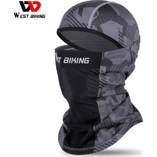 WEST BIKING Ice Silk Sports Headgear UV Protect Breathable Balaclava Fishing Cycling Sun Neck Collar Men Women Bike Cap Headwear