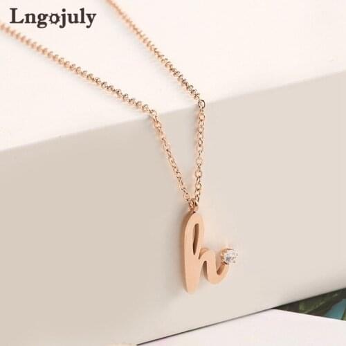 Hot Sale Titanium Steel Letter h Pendant Necklaces For Women Anniversary Engagement Party Wedding Zirconia Necklace Jewelry Gift