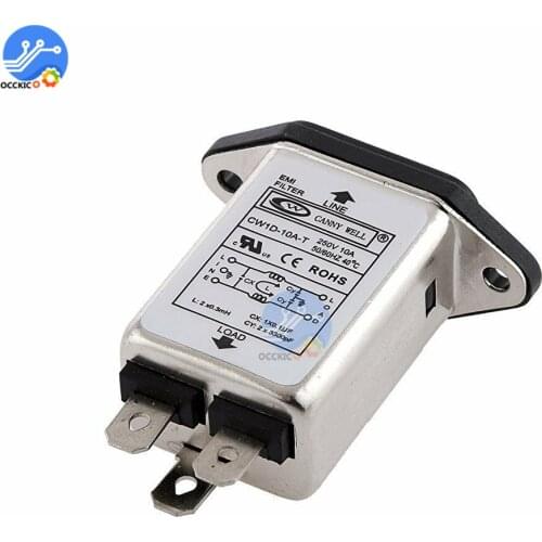 1PCS EMI RFI Filter AC 250V 10A CW1D-10A-T Suppressor Power Line Noise Filter