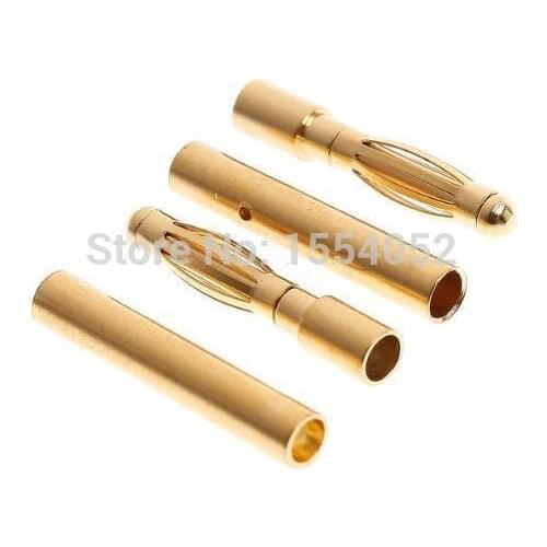 100 pairs 2.0mm 2mm 2.0 Gold Bullet Connector plug Lipo RC battery Plugs