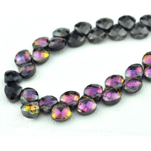 20pcs Black Pink Plated Jewelry Making Crystal Beads 9x10mm Transparent Crystal Faced Beads DIY Handmade Bracelet Pendant Beads