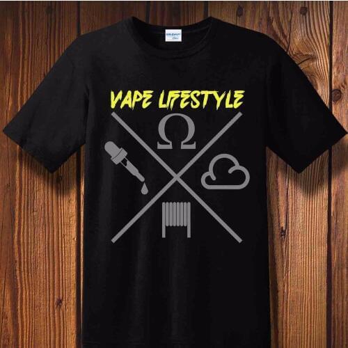 2019 Advertising Brand New Neon T Shirts Vape Lifestyle Vaping E-Zigarette Dampfen Dampfer Box Mod Liquid Akkuo Neck Tee shirt