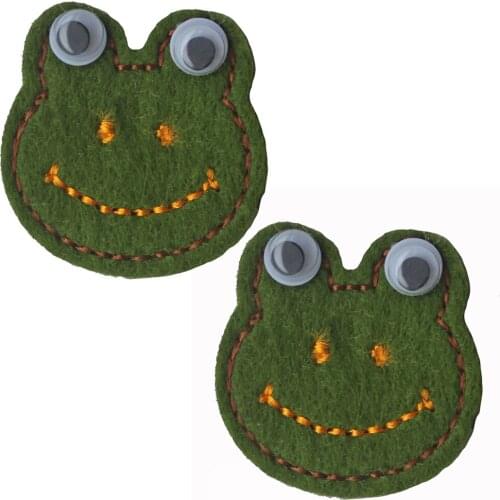 10pcs Felts Frog With Pink Bow for DIY Baby Girl Accessories Kawaii Animal Hair Clips