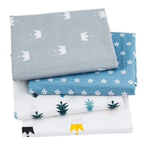 Flowers Pattern Twill Cotton Patchwork Fabric For Diy Garment And Hat Sewing Fabric For Dolls Multiple Sizes TJ8691-1