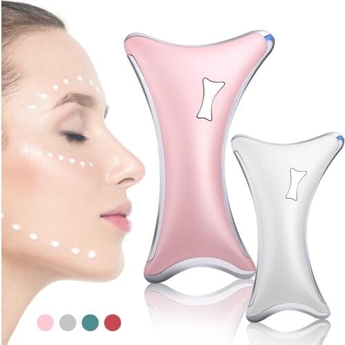 Electric Guasha Massager Heated Vibrating Light Photon Skin Rejuvenation Facial Lifting Massage LED Therapy Body Gua Sha Board