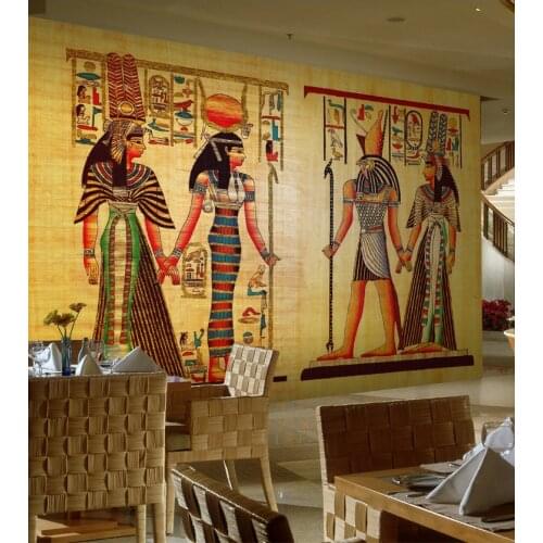 European retro ancient Egyptian Room Escape character large mural wallpaper wallpaper the lobby entrance box