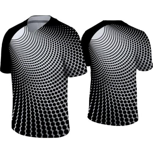 2021 fashion casual short sleeve three-dimensional whirlpool mens t shirt 3D printing T shirt summer V-neck daily funny t shirt