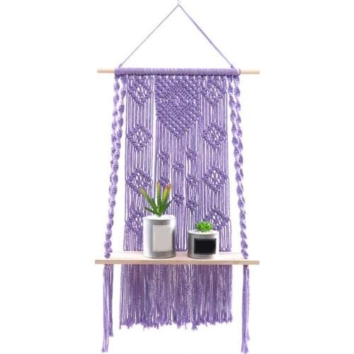 Tapestry Storage Shelf Heart Shape High Durability Wood Plant Pot Basket Hanger Holder Home Ofiice Decoration Tapestries