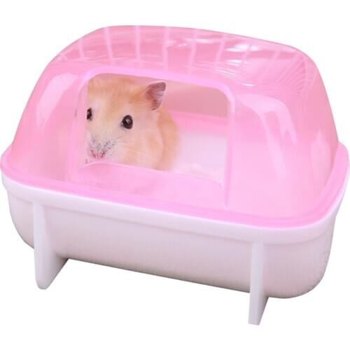 Hamster Bath Room Plastic Chinchilla Bathing Cage House Toilet Bath Salt Body Washing for Squirrel Baby Rabbit Litter Box