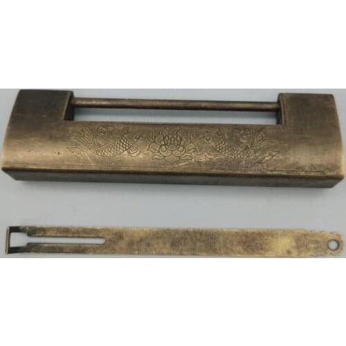 MOEHOMES Chinese old style Brass bronze Carved flower birds statue lock Home decorations metal handicraft lock