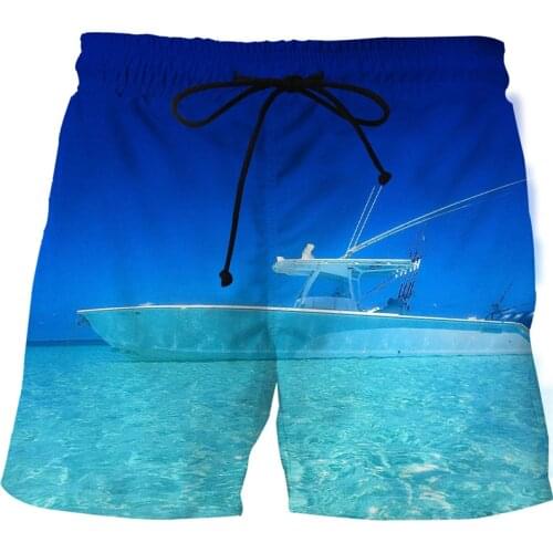 2021 Summer Fashion Fishing Beach Pants 3D Printed Board Shorts Elastic Waistband Beach Shorts Loose Mens Shorts
