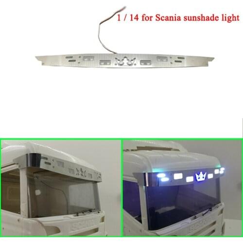 Metal Led Sunshade Light Sun Visor Lamp for 1/14 Tamiya RC Truck Car SCANIA R730 R470 R620 56323 Diy Parts