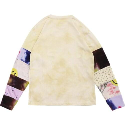 Kapital man used tie dye sweater Street loose tie dye color matching round neck Pullover T-shirt