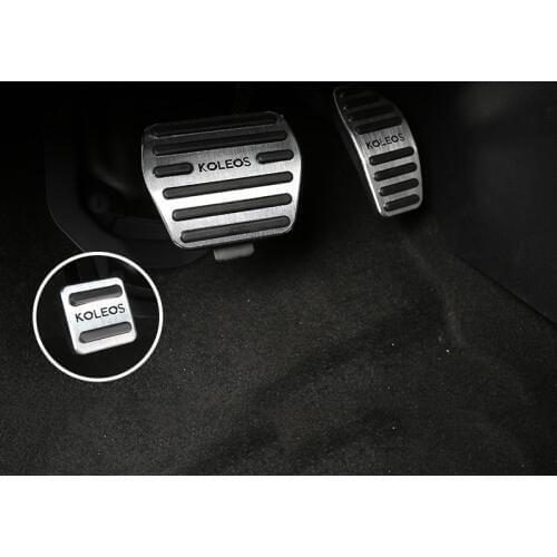 Aluminum Alloy Car Accelerator Gas Pedal Brake Pedals Cover Non-Slip Pads AT For Renault Koleos 2016 2017 2018 Car Accessories