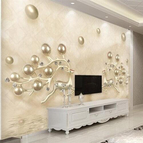 Beibehang Wallpaper Custom Living Room Bedroom Luxury European Court Wind Diamond Flower Mural Background Home Decor