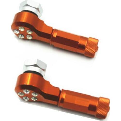 A Pair Orange CNC Wheel Tire Valve Stem Caps Dirt Bike scooter offroad Motorbike For Honda Kawasaki Suzuki Yamaha