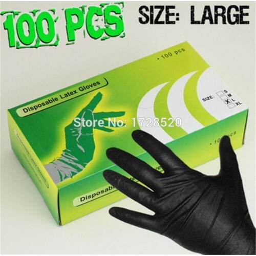 Best Selling 100Pcs 50Pairs L Size Disposable Tattoo Latex Black Gloves For Tattoo Gun Needle Ink Tips Grips Kits