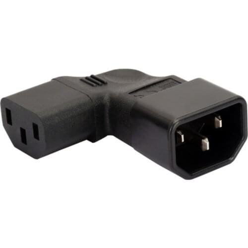 Right/left Angle IEC 320 C14 3 Pin Male to C13 Female PDU PSU UPS Power Extension Adapter Receptacle for LCD LED TV Wall Mount