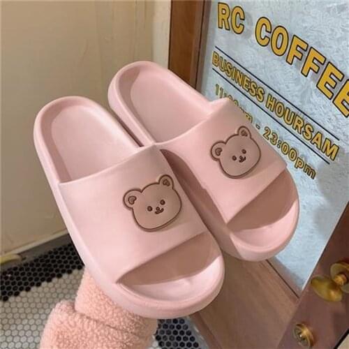 Summer Shoes Women Platform Flip Flops Slippers Sandals 2021 Cartoon Anime Kawaii Flat Korean Rubber Sole Non-slip Casual Beach