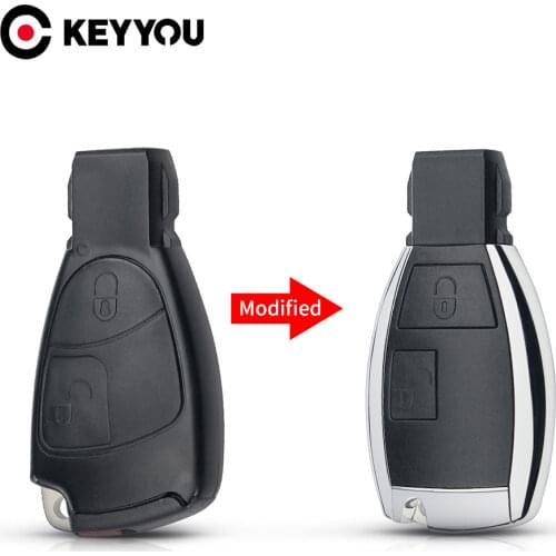 KEYYOU Modified 2/3/4 Buttons Smart Remote Key Case Shell Fob For Mercedes-Benz B C E ML S CLK CL Vito Replacements Smart Key