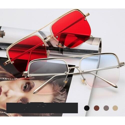 Square Sunglasses Men Luxury Brand Metal Retro Steampunk Cool Sun Glasses for Men Women Shades Ocean Film Sunglasses 2021